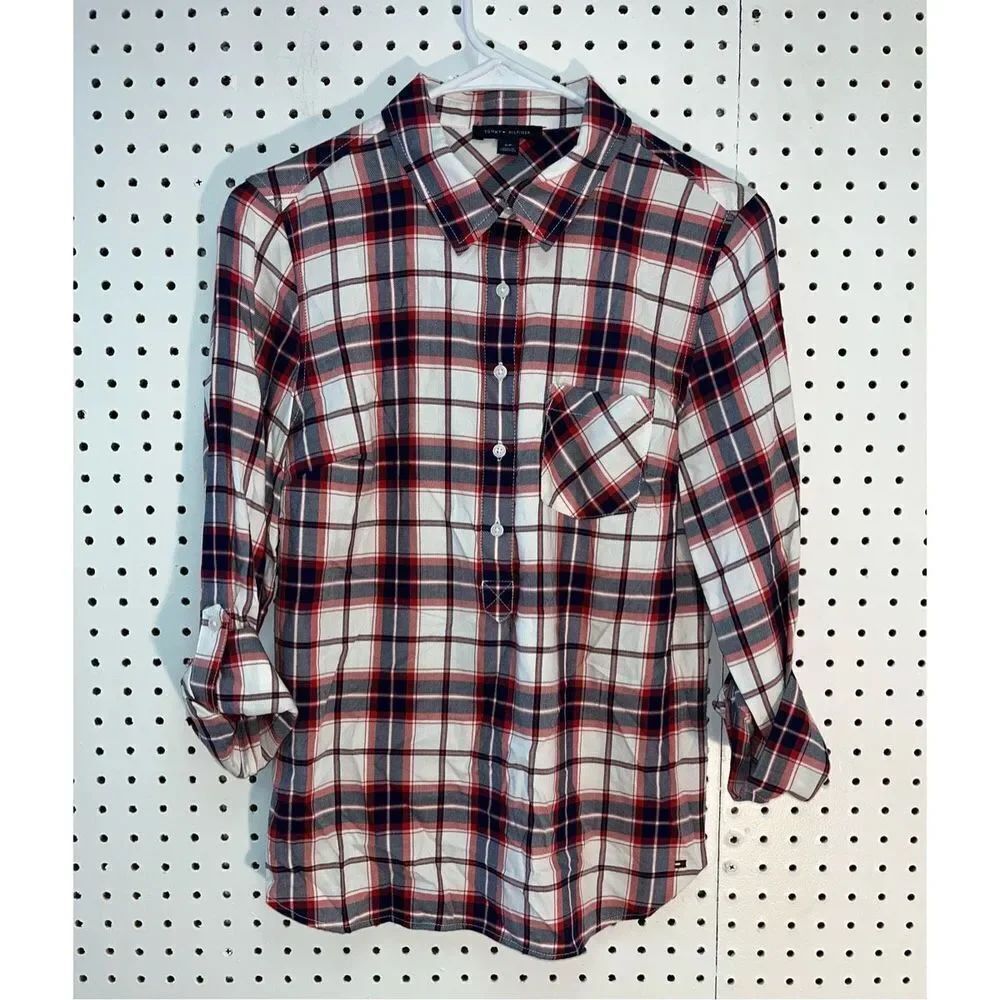 Tommy Hilfiger plaid button down shirt